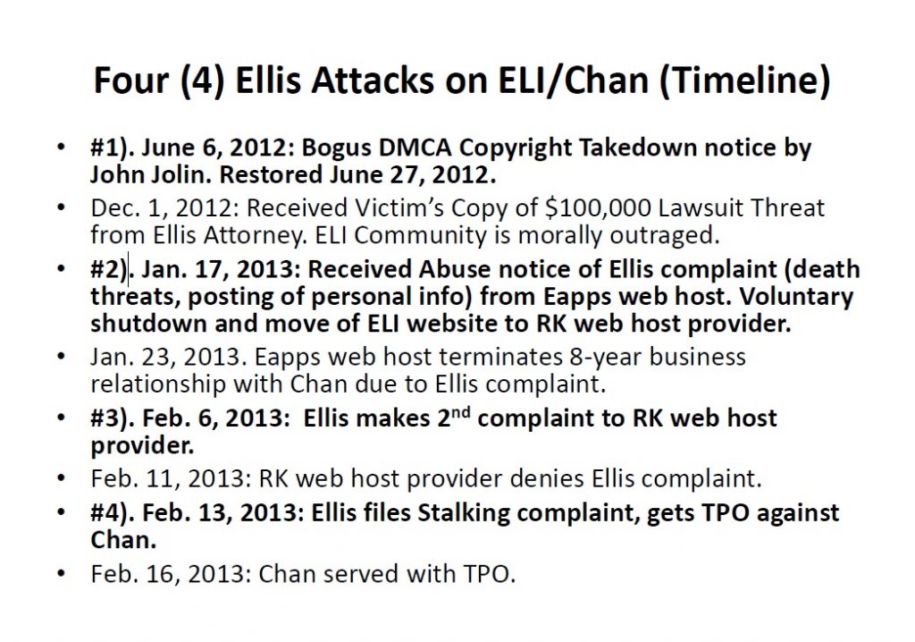 Linda Ellis Attacks ELI